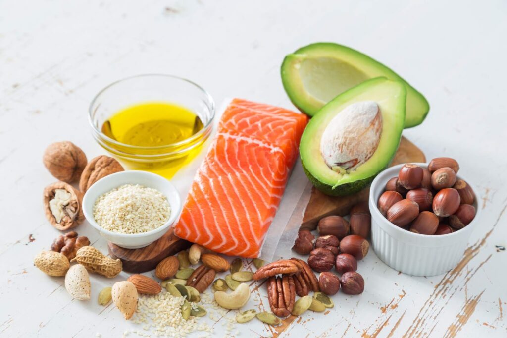 assortment of healthy fats