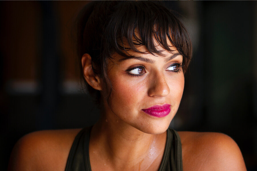close up of women looking away from camera